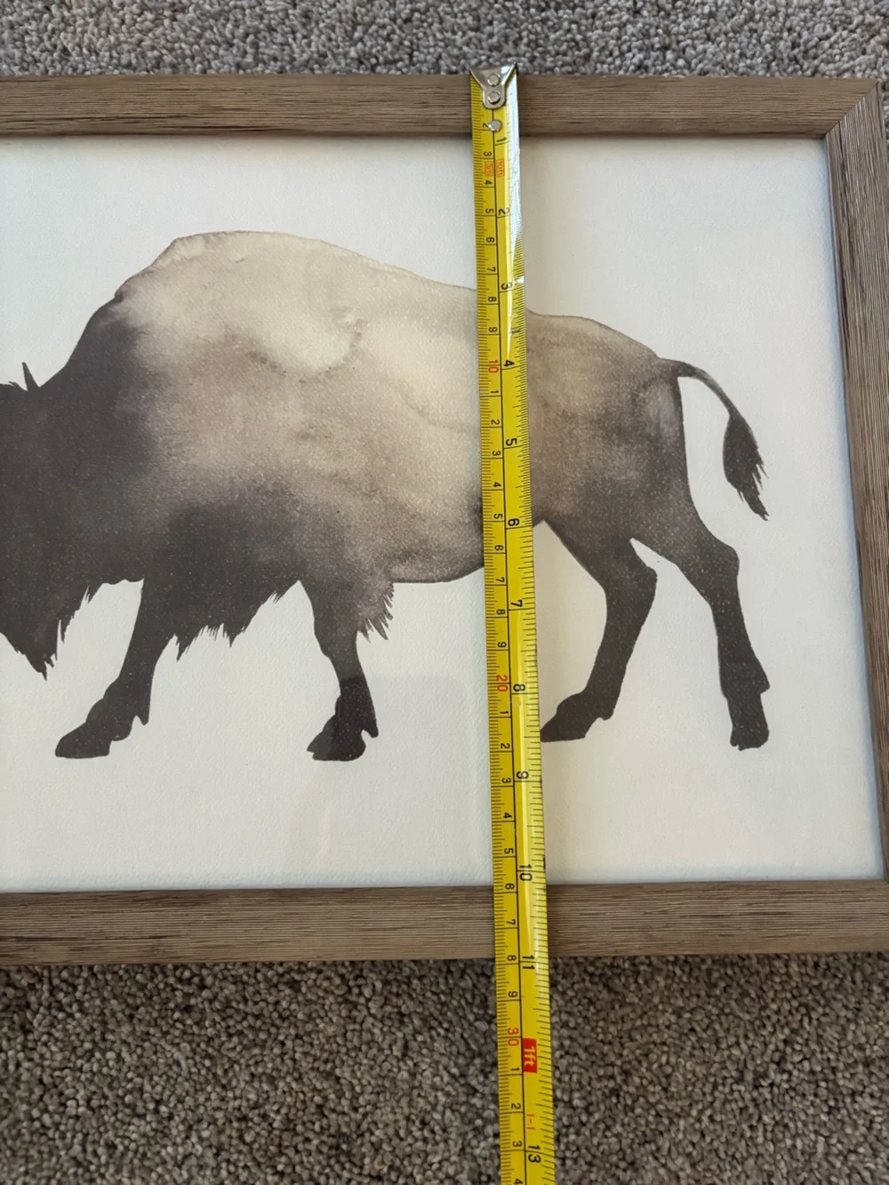 Threshold Brown & Cream Bison Silhouette Framed Wall Art